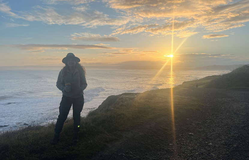 Jess on a dawn survey in Devon