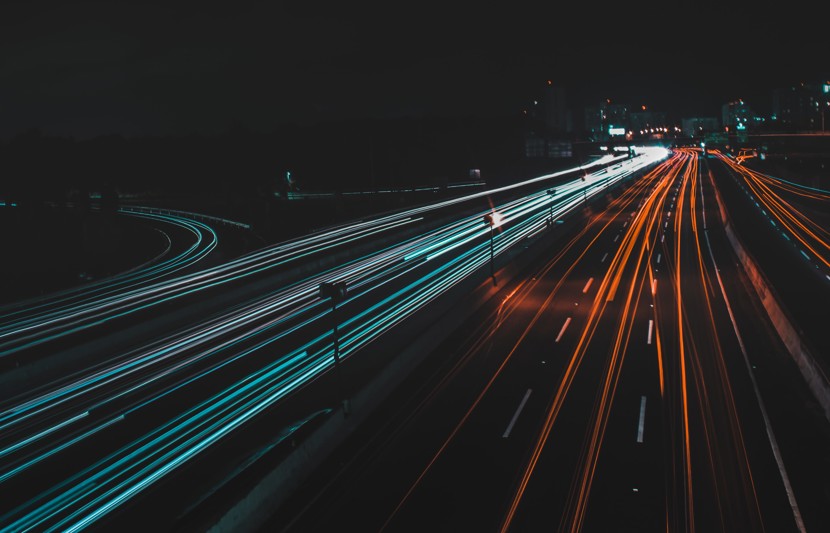 Traffic passing at night