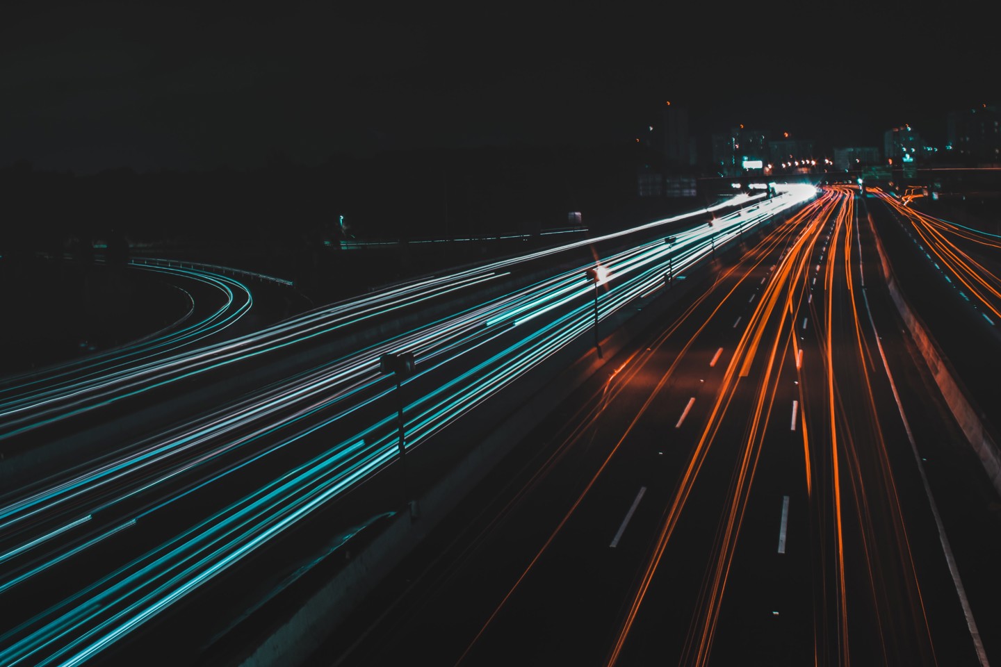 Traffic passing at night