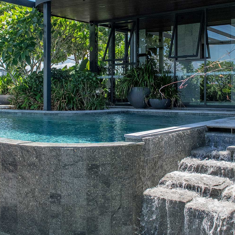 TreeHouse apartment building rooftop garden and pool
