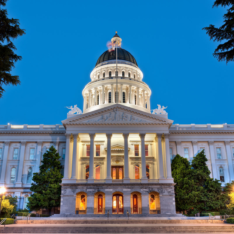 California State Capitol Building at Dusk