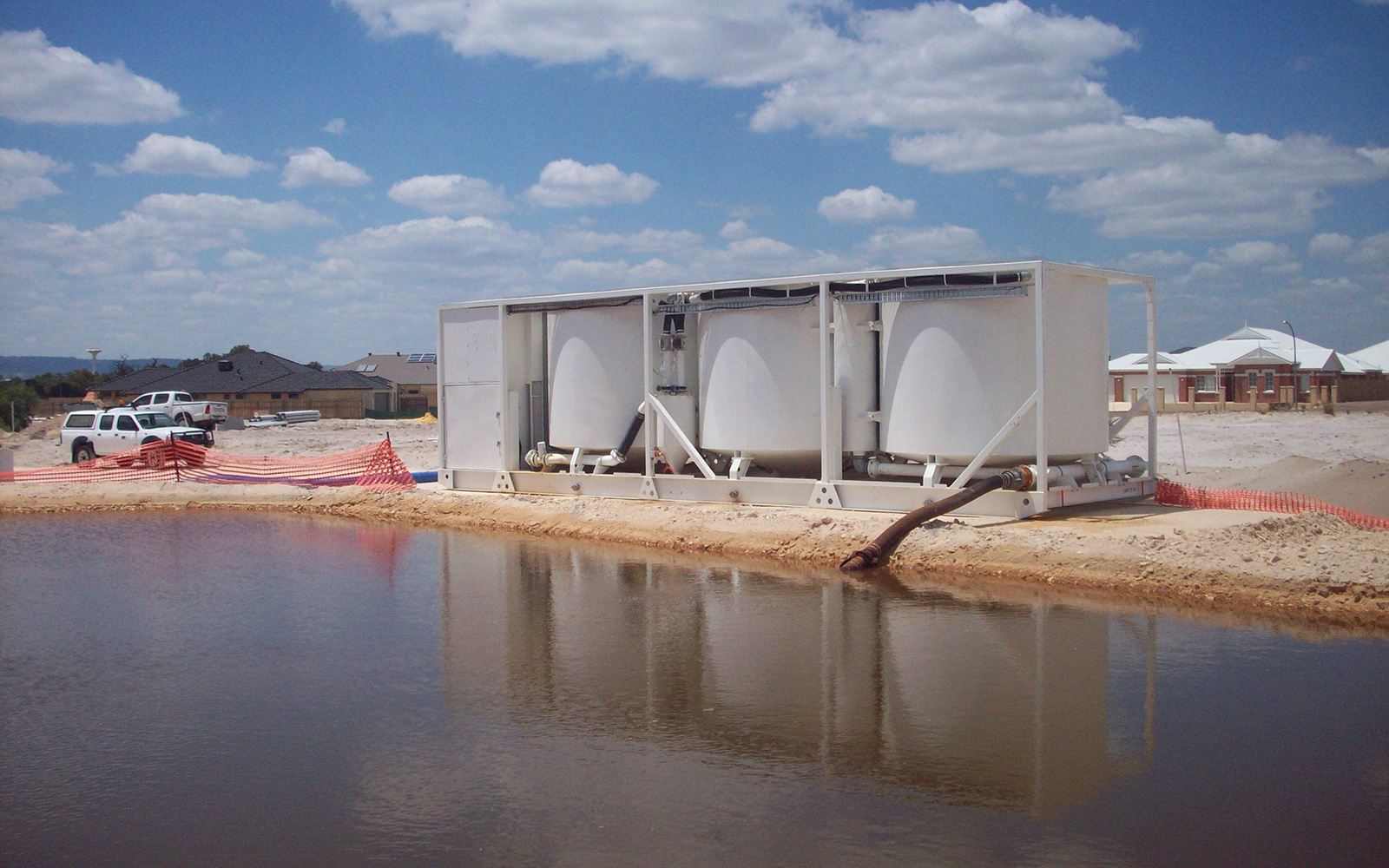 An old and very large groundwater treatment system - not in use today having been replaced with new, smaller devices