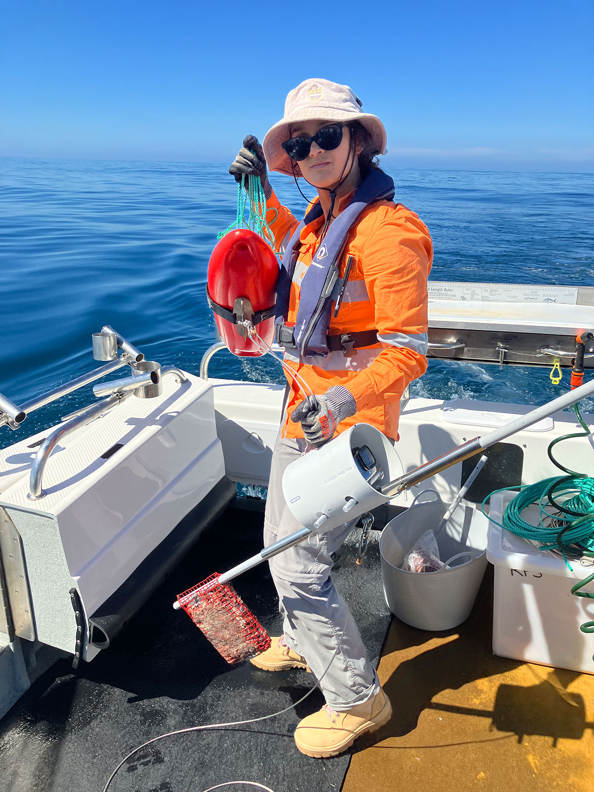 RPS Marine Scientist Alex D'Cruz surveying pelagic fish off Victoria's Gippsland coast