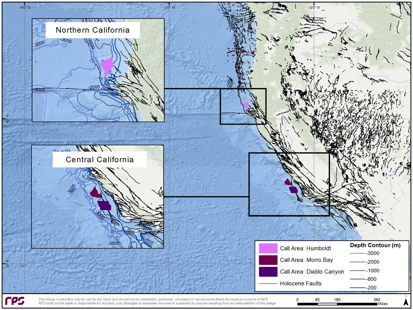 The location of US Pacific FOWF California