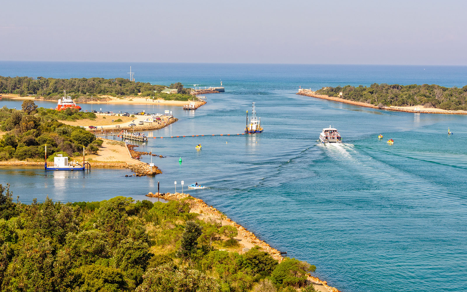 Coastal town of Lakes Entrance in Gippsland, Victoria