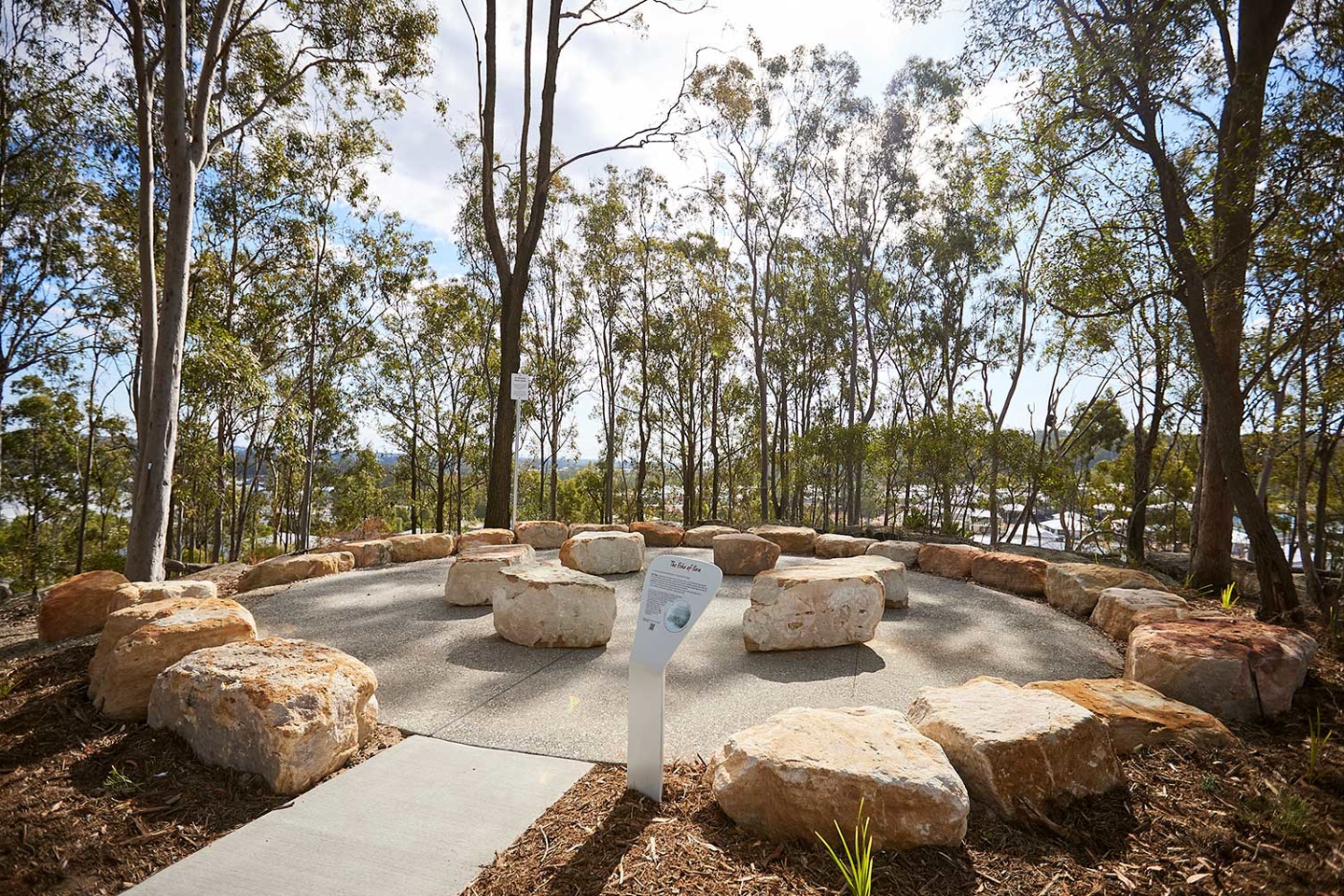 Borrol Lookout Park in Queensland includes a reflective space to learn about First Nations stories and heritage