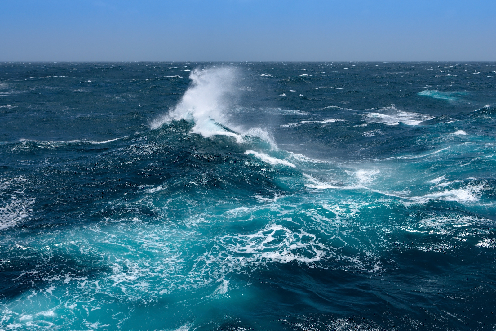Open ocean with choppy waves