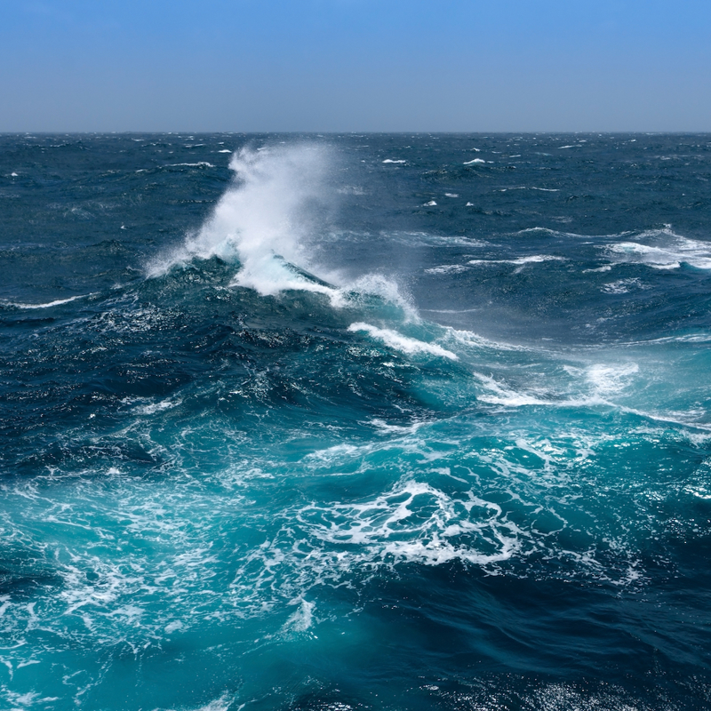 Open ocean with choppy waves