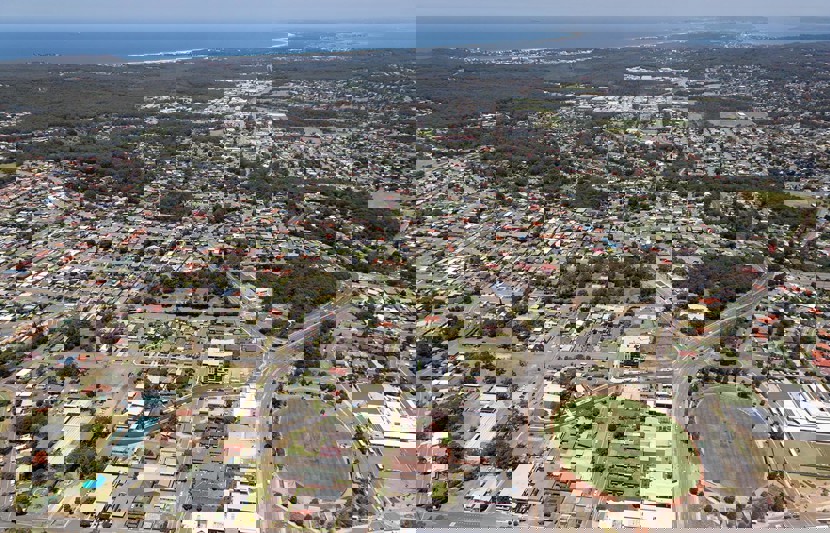 Birdseye view of Charlestown, NSW Australia