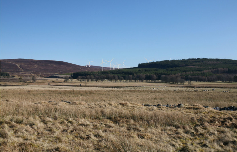 A photo of the wind farm on the Moy Estate near Inverness.