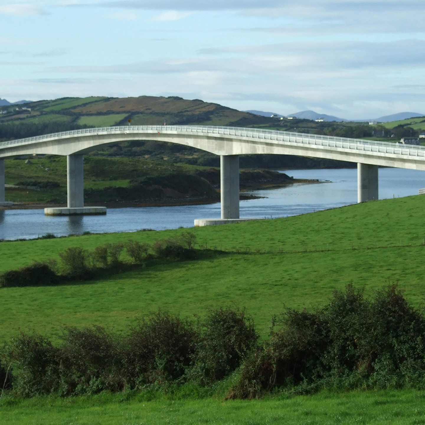 A view of the Mulroy Bay Bridge crossing a river
