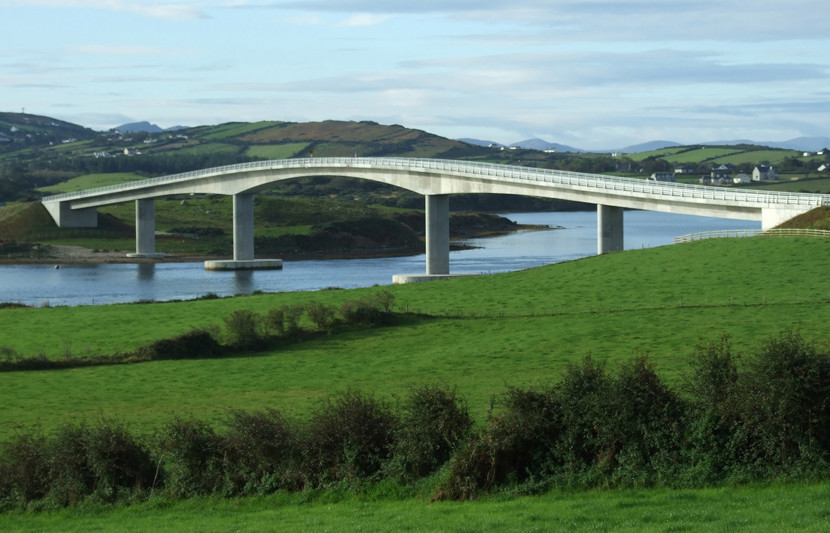 A view of the Mulroy Bay Bridge crossing a river