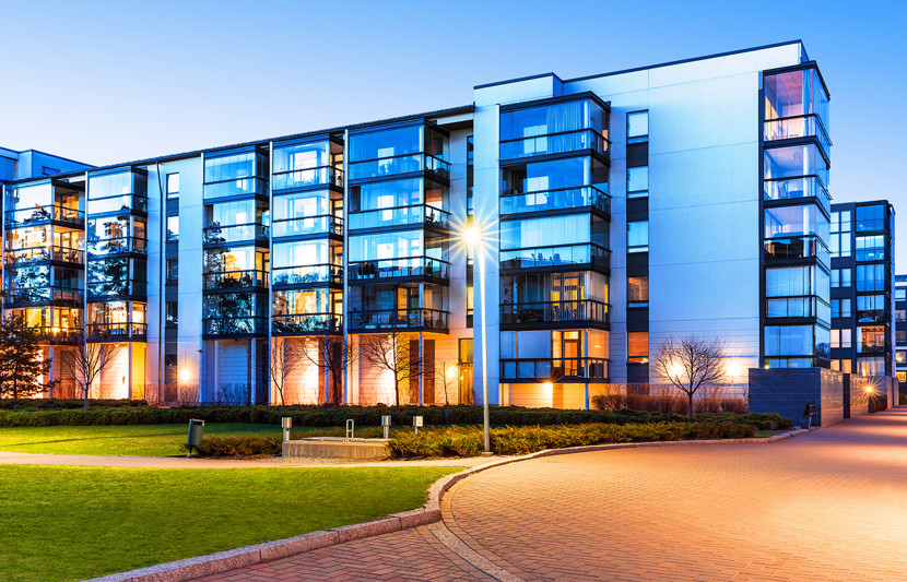 View of residential apartment block