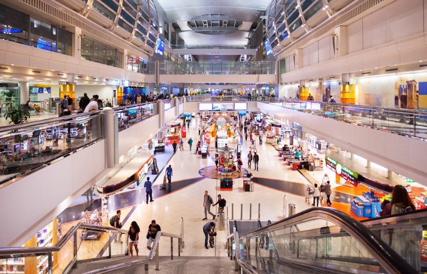 View of a busy and modern shopping centre