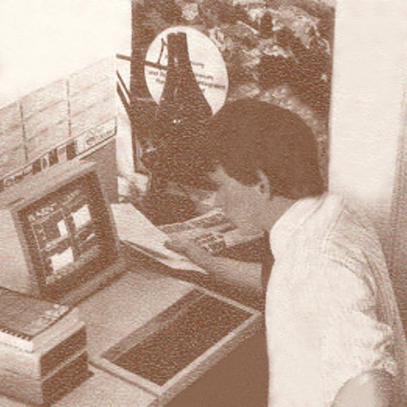 David Cowan at computer