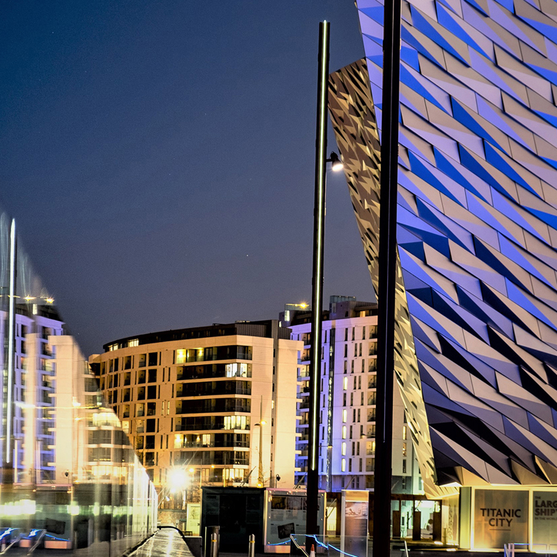 Titanic City at night