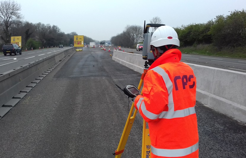 RPS carrying out a survey across a section of a motorway. 
