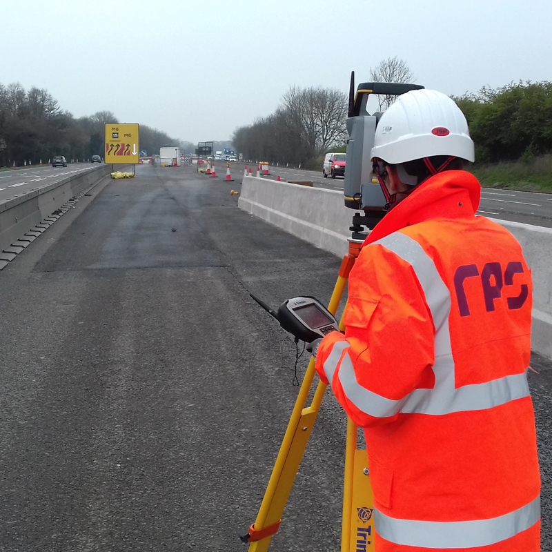 RPS carrying out a survey across a section of a motorway. 