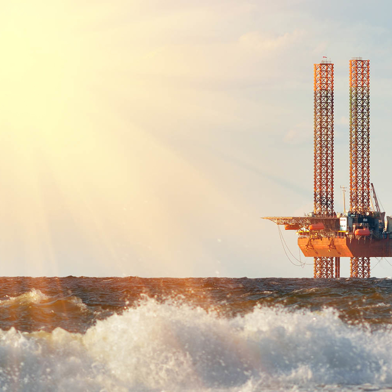 oil rig after a storm