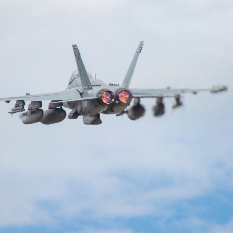 A RAAF E/A-18G Growler, from No. 6 Squadron, takes off from RAAF Base Darwin during Exercise Diamond Storm