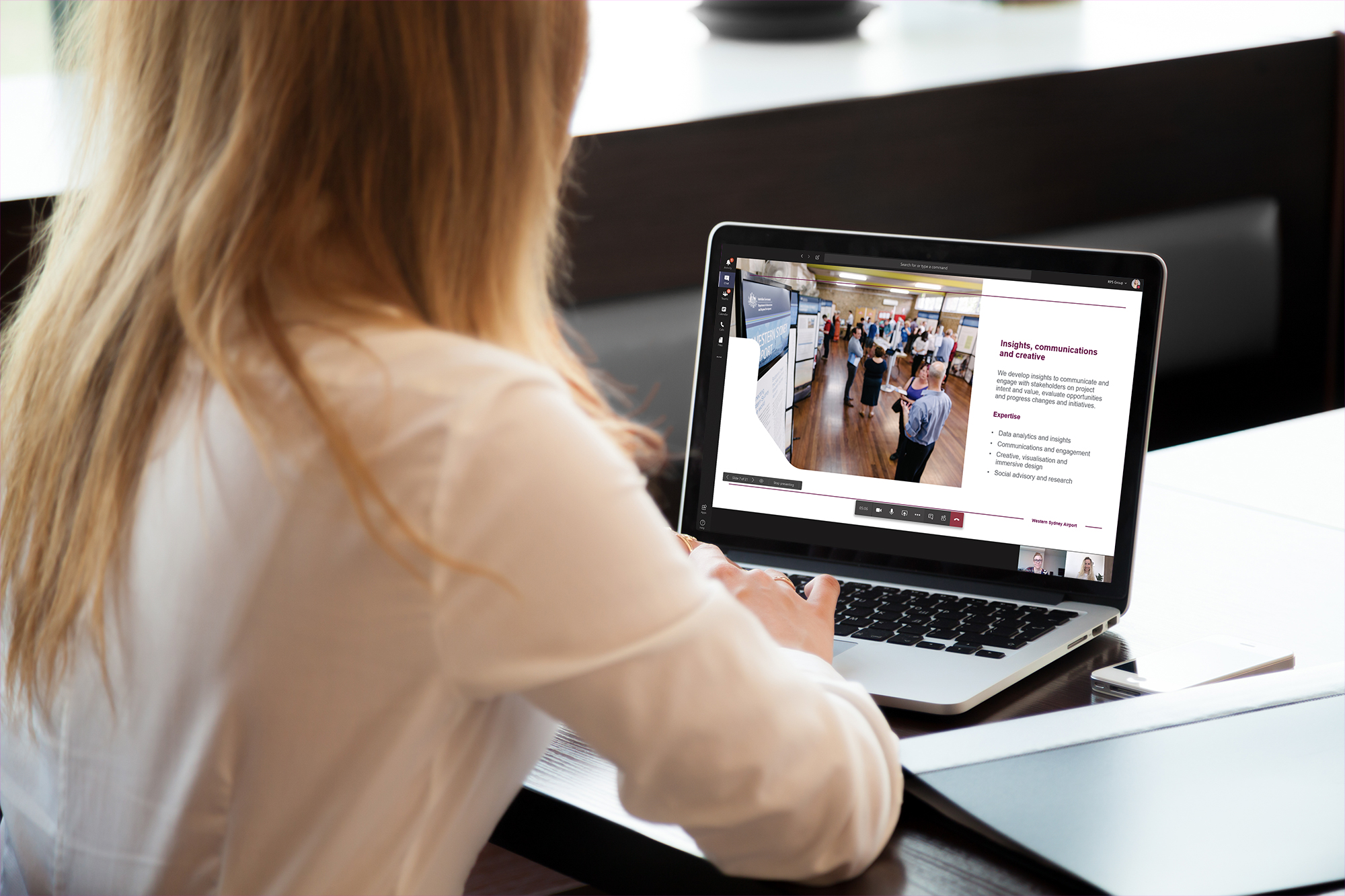 Woman participating in an online webinar session