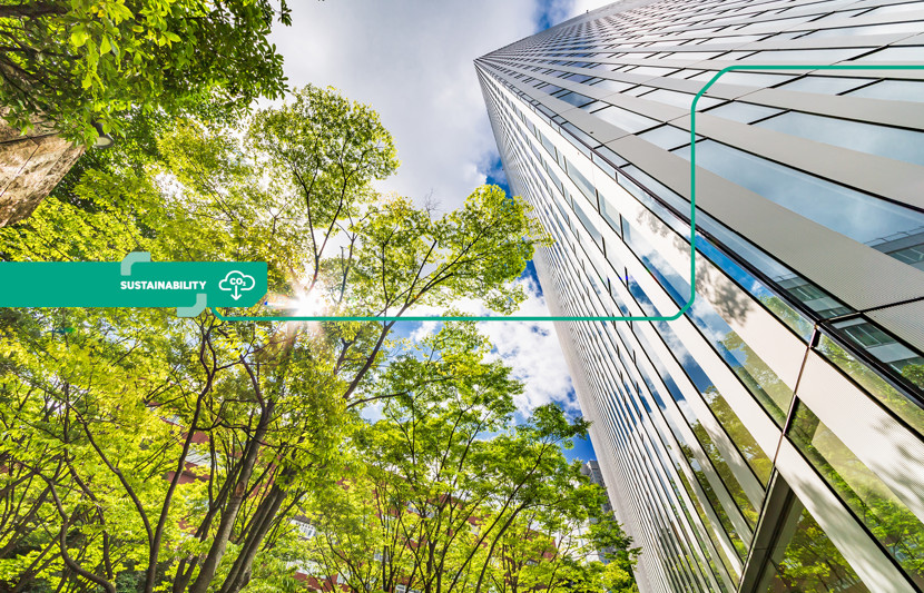 Commercial Office Buildings in a green sustainable setting 