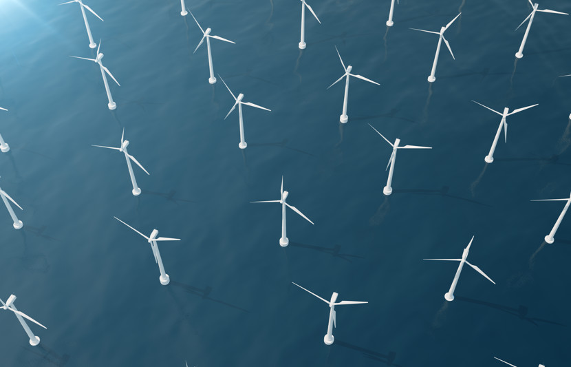 offshore wind aerial view