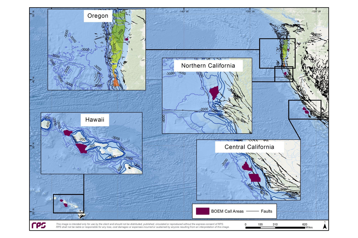 The location of the faults, and FOWF Call Areas in California and Hawaii, and the Oregon FOWF study area.jpg