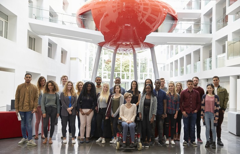A diverse group of young people