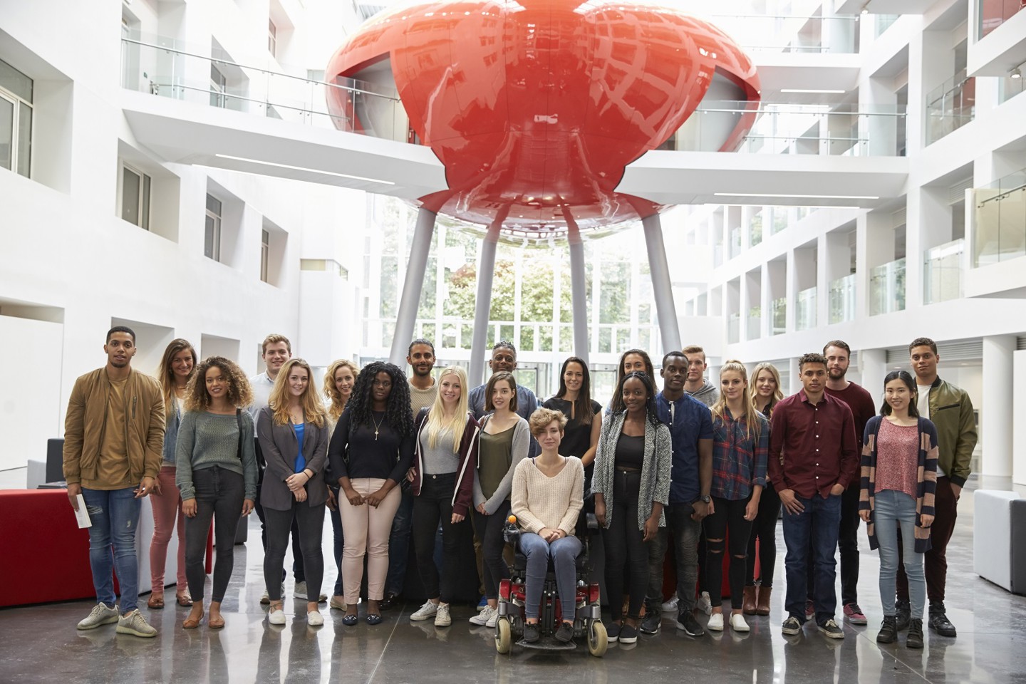A diverse group of young people