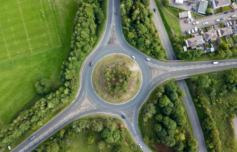 Aerial view of roads for transport