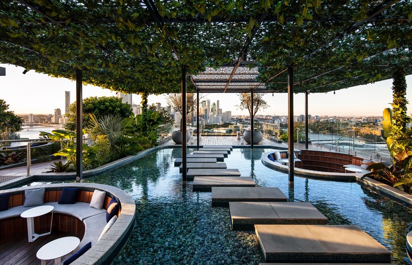 RPS led the landscape design of award-winning Brisbane residential development, Oxley + Stirling. Image credit: Peter Sexty