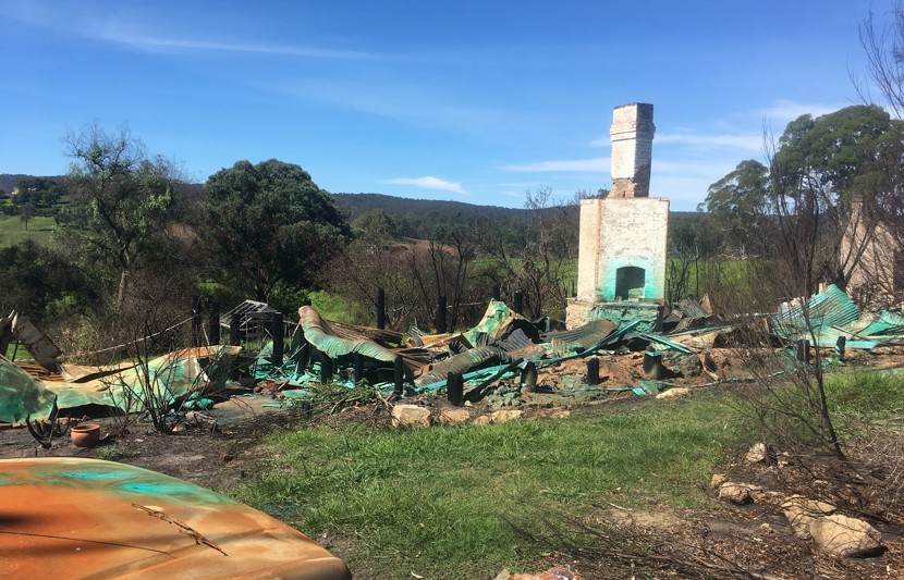 Fire damaged property ready for clearing