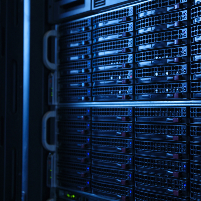 Server rack in data centre