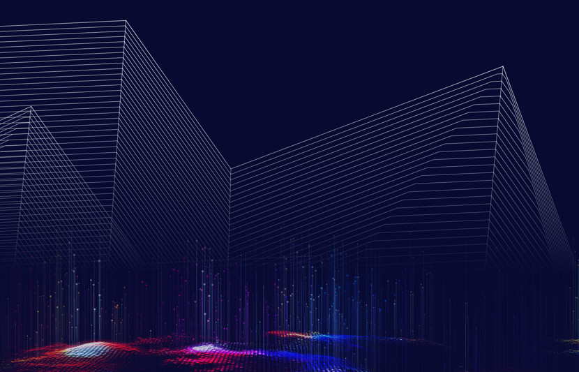 Abstract computer-generated image of building
