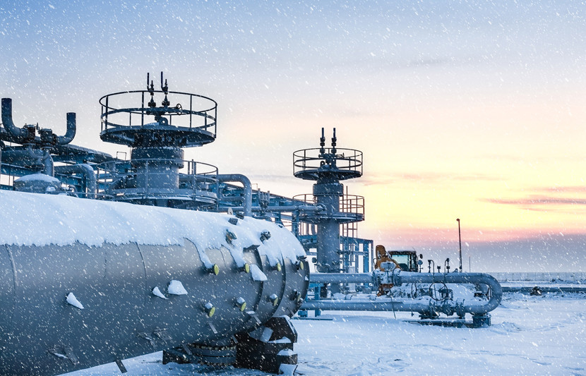 Underground storage of natural gas in winter