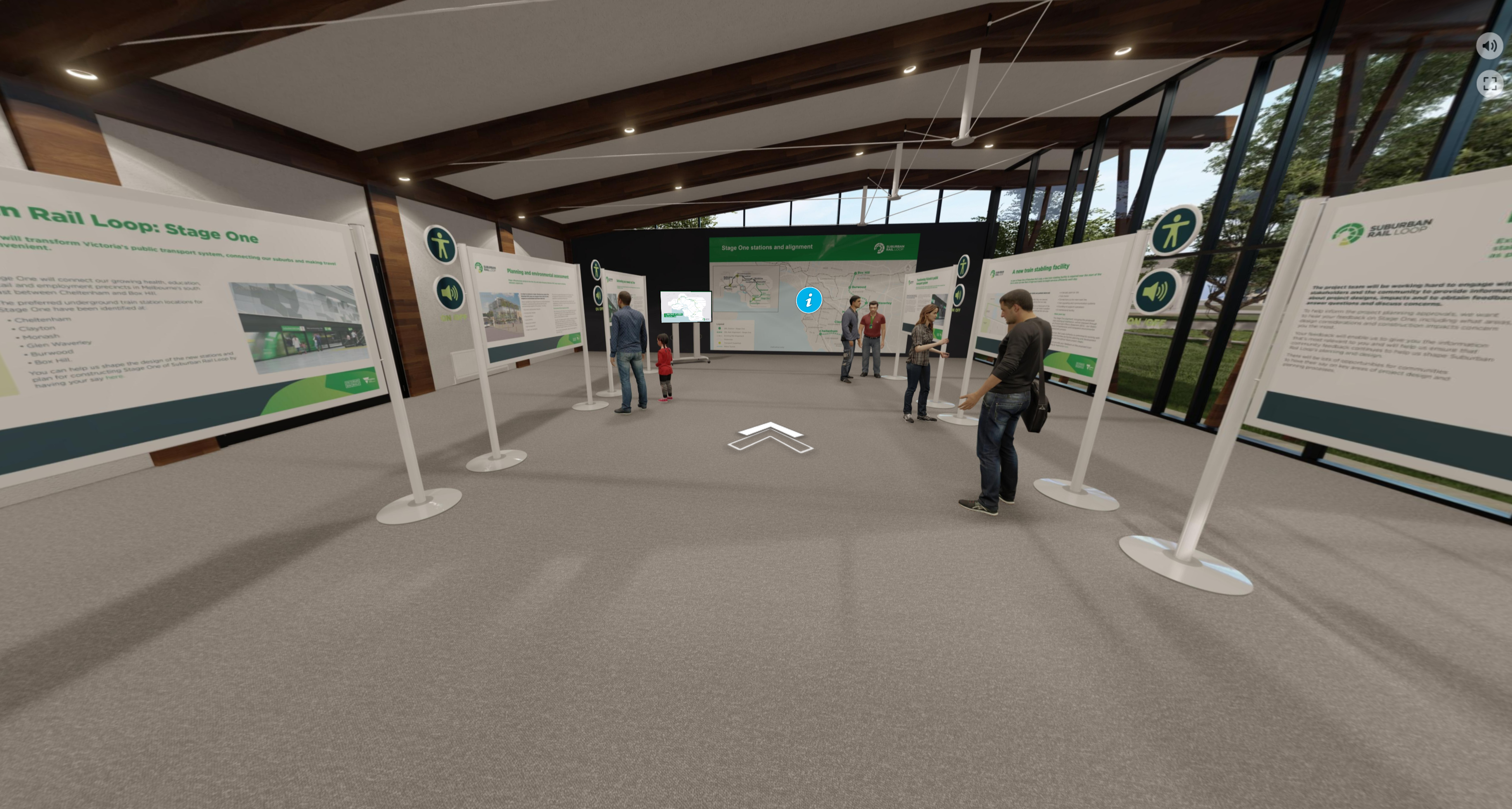 Digital engagement space view of display information