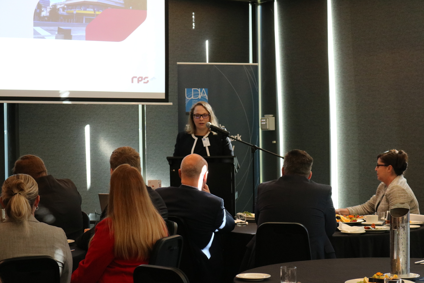 Jo Cousins presenting at UDIA event