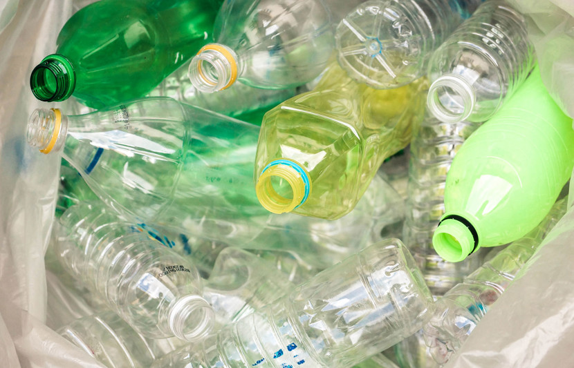 plastic bottles ready for recycling