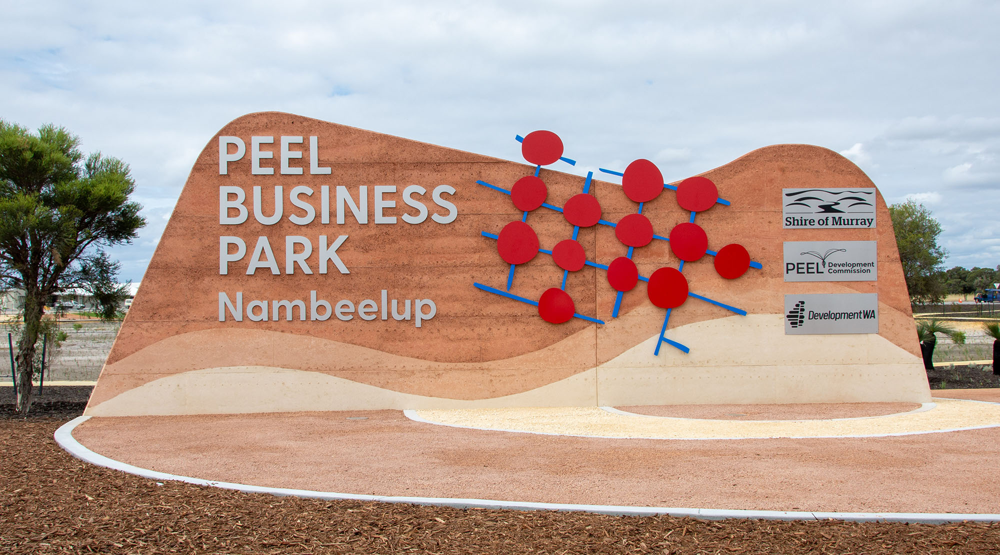 Entrance sign at Peel Business Park in WA