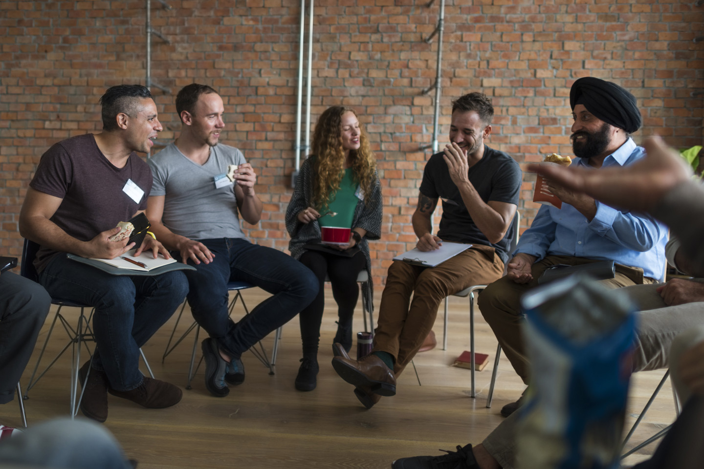 People in community meeting