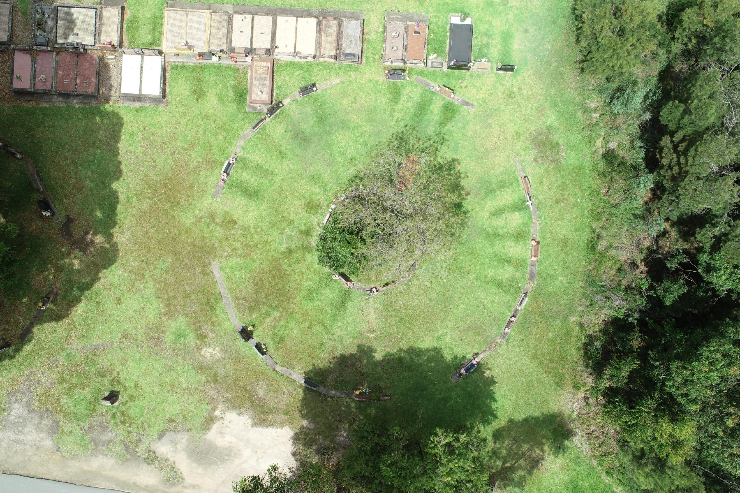 Aerial view of Whitebridge cemetery