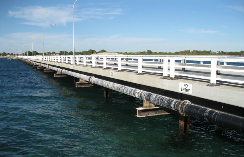 The low-level bridge connecting HMAS Stirling to the mainland