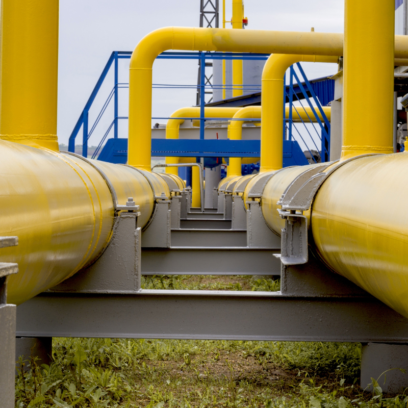Underground gas storage pipes