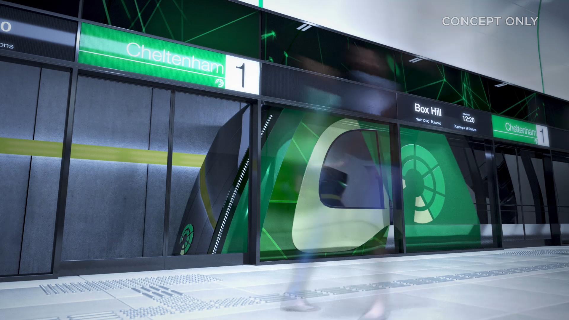 Concept image of Suburban Rail Cheltenham line