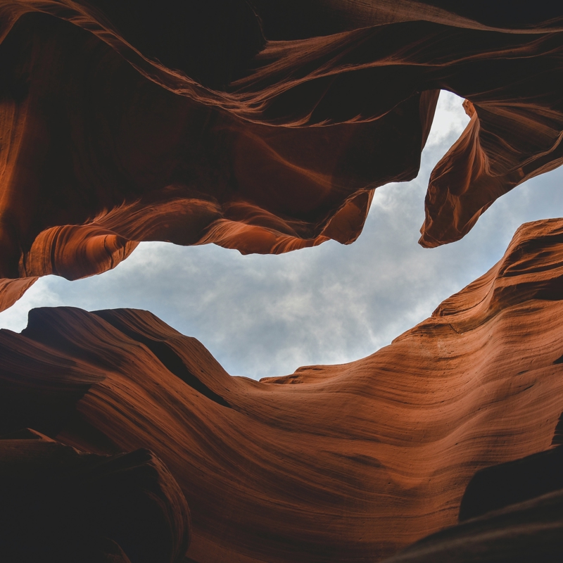 Canyon with blue sky emerging 