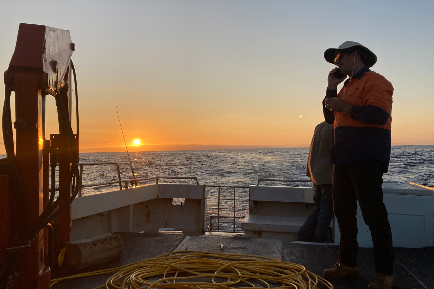 Sunset view during Seadragon offshore wind project 