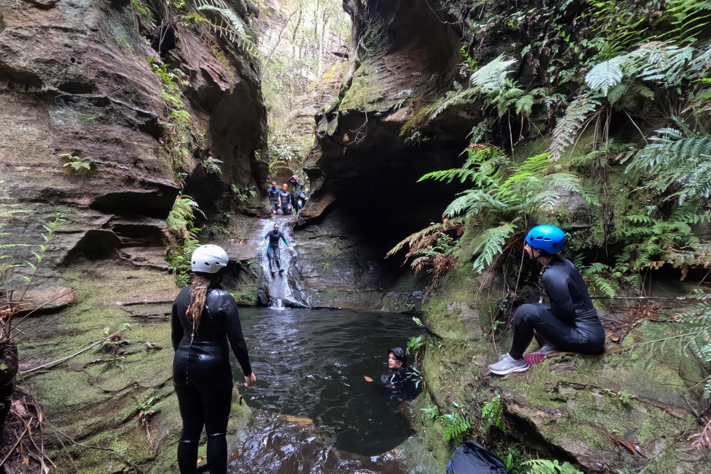 RPS' ecology team enjoying canyoning adventures