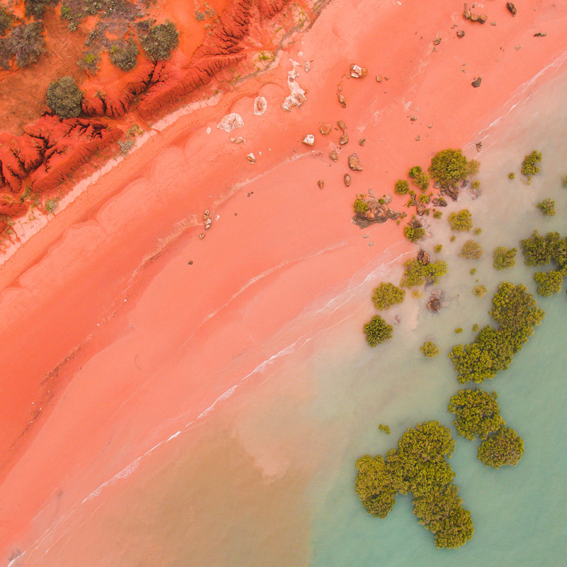 Roebuck Bay in Broome, Western Australia - as seen from the air. 