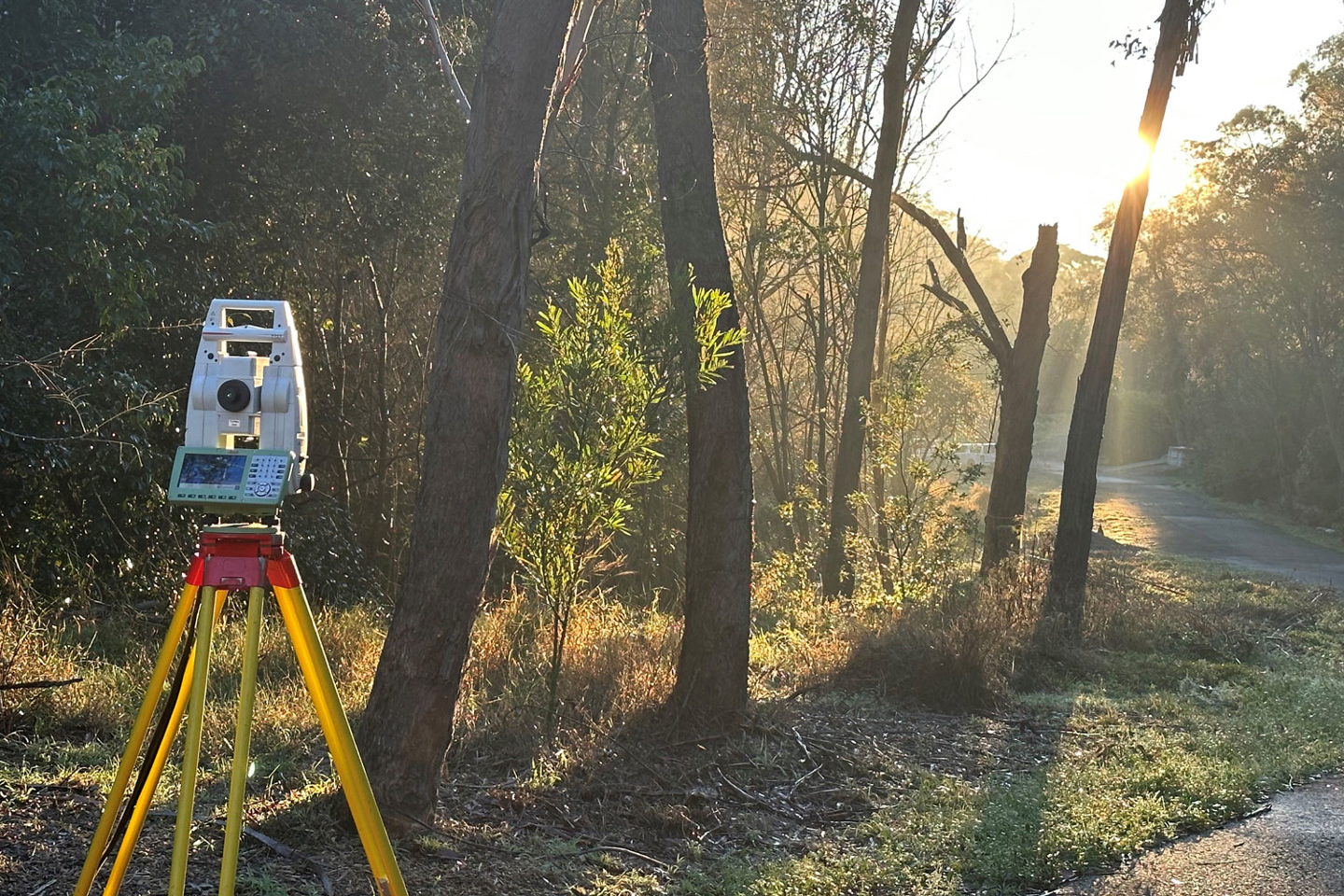 The RPS survey team set up to survey the surrounding bush area of the Lapstone Hill Tunnel 